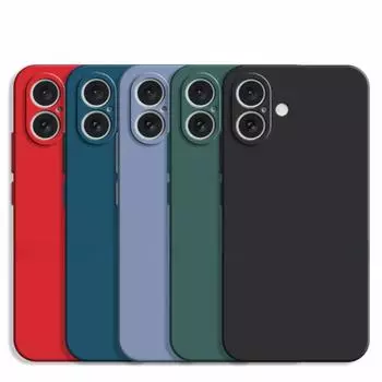 Для iPhone 16 Чехол Для iPhone 16 Plus 16 Pro Max Чехол TPU Ударопрочный Жидкий Силиконовый Чехол для Телефона Защитный Чехол Для iPhone 16 For iPhone 16 чёрный