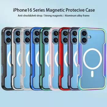 для iPhone 16 / iPhone 16 Plus, совместимый с MagSafe, защитный чехол военного класса, классическая серия for iPhone 16 фиолетовый