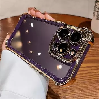 Для iPhone 16 Plus 15 14 13 12 11 Pro Max X XS Max XR 7 8 6 6s Plus SE противоударный чехол защита камеры задняя крышка iPhone 13 фиолетовый