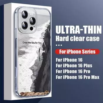 Для iPhone 16 Plus 15 Pro Max 14 13 12 Pro 11 ударопрочный прозрачный жесткий поликарбонатный защитный чехол для объектива тонкий чехол для телефона iPhone 16