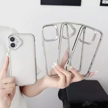Для iPhone 16 Pro 15 14 Plus 13 12 Pro Max 11 противоударный мягкий прозрачный чехол из ТПУ iPhone 16 серебряный