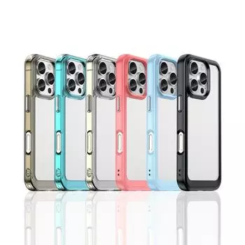 Для iPhone 16 Pro Max чехол для iPhone 16 Pro Чехол ударопрочный цветной мягкий край силиконовый прозрачный бампер для iPhone 16 Plus For iPhone 16 ProMax светло-синий