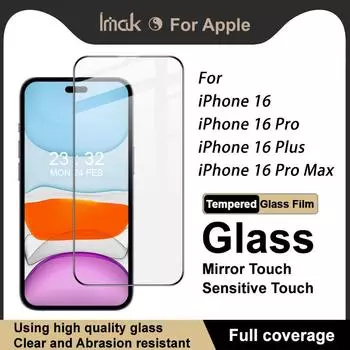 Для iPhone 16 Pro Max Plus Glass IMAK Full Coverage Tempered Glass Film Pro+ Series iPhone 16