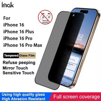Для iPhone 16 Pro Max Plus стекло IMAK Privacy Temper Glass Полноэкранное покрытие пленка iPhone16