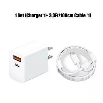 Для iPhone 20 Вт настенное быстрое зарядное устройство USB Type C кабель для зарядки для iPhone 14 13 12 11 Pro Max XR XS X 7 8 зарядное устройство аксессуары для телефонов 1pcs us Charger set