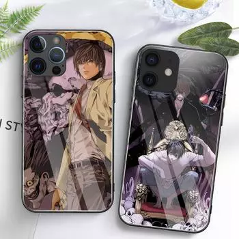 Для IPhone 6 6S 7 8 14 Plus X Xs Max Xr 11 12 13 14 Pro Max Se Death Note Стеклянная задняя крышка Противоударный защитный чехол для телефона iPhone 6 6s