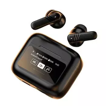 Для iPhone Android беспроводные наушники вкладыши Bluetooth 5.4 гарнитура светодиодный сенсорный экран ANC+ENC наушники