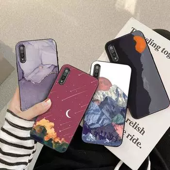 Для IPhone Samsung Galaxy A50 S20 S21 Plus Xiaomi Redmi Note 8 9 10 Pro Huawei Nokia OPPO Модный силиконовый чехол для телефона с рисунком гор и солнца iPhone 5/5S/SE