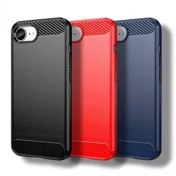 Для iPhone SE4 Чехол для Apple iPhone SE 4 Чехол из углеродного волокна Противоударный силиконовый бампер для Apple iPhone SE 4 Fundas For iPhone SE4 синий