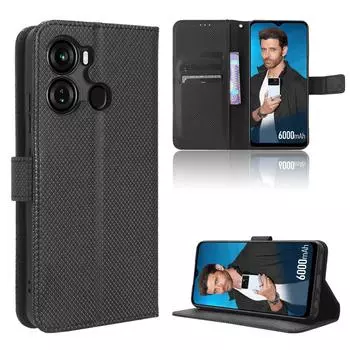 Для itel P40 P 40 чехол-книжка-кошелек из искусственной кожи с отделением для карт и подставкой для телефона For itel P40 коричневый