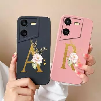 Для Itel S23 Plus A60s P40 + Tecno Pova 4 5 Pro Camon 20 Premier Чехол Роскошные цветочные буквы Матовые сумки для телефонов Мягкие силиконовые противоударные бамперы itel A60