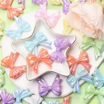 для изготовления 6 шт. DIY фурнитуры бант бисер ожерелье браслет акрил 32,3*36,6 мм большой бант свободные бусины изготовление ювелирных изделий ручной работы синий