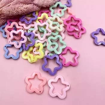 Для изготовления ожерелья и сережек 30 мм подвеска в форме пентаграммы со звездой 40 шт. ярких цветов DIY ювелирный материал подвески модные акриловые разноцветный