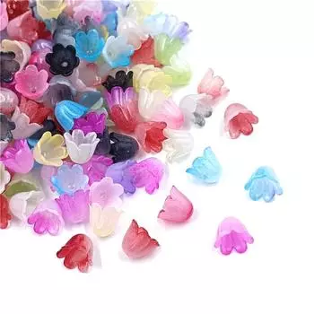 Для изготовления серег-колокольчиков, бусины из орхидеи, акриловые подвески, цветы, аксессуары «сделай сам», креативные 20 шт., нежные ювелирные изделия красный