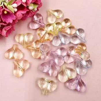 для изготовления ювелирных изделий 20 шт. бисер ожерелье браслет телефонная цепочка DIY фурнитура прозрачные бусины в форме сердца россыпью ручной работы акрил 12,5*14,5 мм розовый