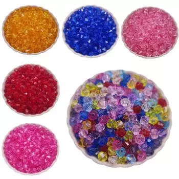 Для изготовления ювелирных изделий 5-8 мм DIY граненые акриловые прозрачные принадлежности биконусные свободные бусины 20-200 шт аксессуары 6mm 100Pcs