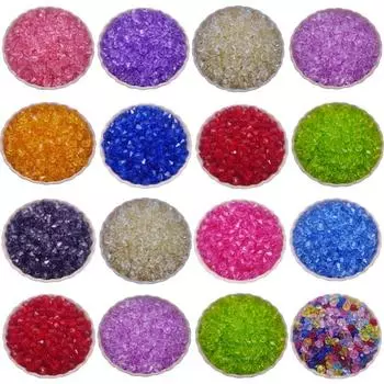 Для изготовления ювелирных изделий, граненые 20-200 шт., самодельные двухконусные бусины 5-8 мм, акрил, прозрачный 6mm 100Pcs