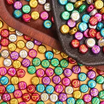 Для изготовления ювелирных изделий круглые плоские бусины акриловые бусины с буквами и цифрами круглые бусины с буквами 50 шт. DIY ожерелье браслет