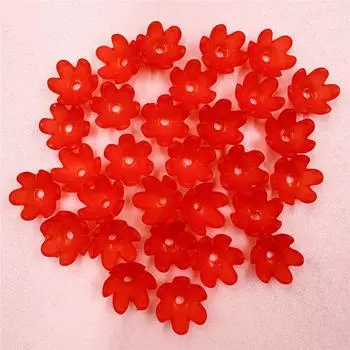Для изготовления ювелирных изделий Мода 14 мм 30 шт. матовый цветок акриловые бусины DIY серьги браслет ожерелье брелок аксессуары ручной работы about 14mm 30pcs оранжевый
