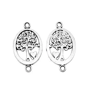 Для изготовления ювелирных изделий овальное сердце-дерево-соединитель подвески милый кулон 20 шт.