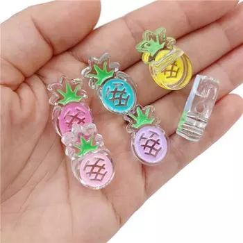 Для изготовления ювелирных изделий ожерелье браслет оптовая продажа кулон ананас Радуга 4 шт. акриловые бусины DIY фурнитура бусины 15*25mm Pineapple розовый