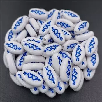 Для изготовления ювелирных изделий ожерелье браслет эллипс плоскость Diy 10 шт. ручной работы 10 шт. DIY разделительные бусины с алфавитом синий