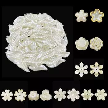 Для изготовления ювелирных изделий, поиска подвесок, бусины, подвески, сделай сам, 5-50 шт., бежевый цветок, ожерелье, браслет, аксессуары Type15 100Pcs 6mm