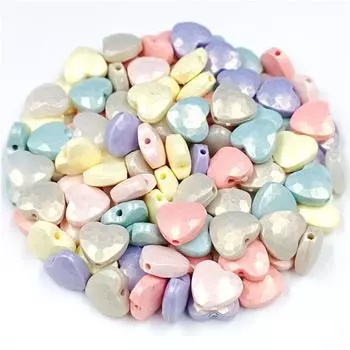 Для изготовления ювелирных изделий, разделительные бусины своими руками, 20 шт./пакет, принадлежности для ожерелий и браслетов, 11 мм, акриловые сплошные цветные бусины в форме сердца разноцветный