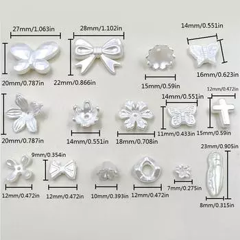 Для изготовления ювелирных изделий текстурированный ABS искусственный жемчуг свободные бусины DIY кулон бабочка цветок ожерелье браслет материал ручной работы 15# 50Pcs 7mm Flower