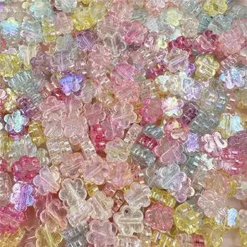 для изготовленной цепочки для мобильного телефона, ручная работа, сделай сам, фурнитура, бисер, ожерелье, браслет, 10 шт., цветочные бусины для изготовления ювелирных изделий, 15 мм, ювелирные аксессуары разноцветный