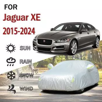 Для Jaguar XE 2015-2024 наружная защита полная 190T автомобильные чехлы снегозащитный чехол солнцезащитный козырек пылезащитный чехол внешние аксессуары для автомобиля 4.8x1.9x1.5M серый