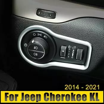 Для Jeep Cherokee KL 2014 2015 2016 2017 2018 автомобильные фары противотуманные фары лампа регулировки кнопки переключения панели крышка серебряный