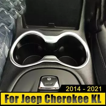 Для Jeep Cherokee KL 2014 2015 2016 2017 2018 2019 2020 2024 ABS автомобильный передний ряд держатель стакана воды рамка отделка крышка чехол наклейка серебряный