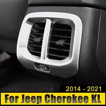 Для Jeep Cherokee KL 2014 2015 2016 2017 2018 2019 2020 2024 ABS Автомобильный задний кондиционер вентиляционный выход рамка отделка крышка наклейка серебряный