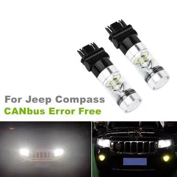 Для Jeep Compass 2011-2016 Grand Cherokee 2011-2013 2 шт./лот 100 Вт 20SMD CANbus Белый светодиодный DRL дневные ходовые огни