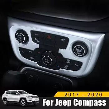 Для Jeep Compass 2017 2018 2019 2020 ABS Chrome Аксессуары для интерьера Стайлинг автомобиля Регулировка кондиционера Крышка переключателя Отделка