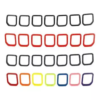 Для Jeep Compass 2024 7 цветов, вид спереди, вставки решетки радиатора, отделка рамки решетки 7 шт. красный