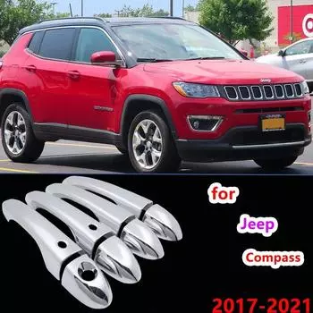 Для JEEP Compass MP 552 2017 ~ Роскошный хромированный набор накладок на дверные ручки для 4 дверей, никогда не ржавеющие автомобильные аксессуары, наклейки No Button