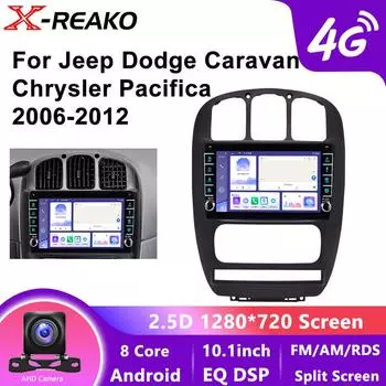Для Jeep Dodge Caravan 4 Для Chrysler Pacifica Grand Voyager 2000 - 2012 Android Auto Carplay Car Radio 4G 8Core Мультимедийный Видеоплеер Экран Инструмент 8 core 4GB+64GB