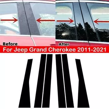 Для Jeep Grand Cherokee 2011-6 шт./компл. автомобильные стойки стойки двери, окна, боковая крышка, накладка, декоративная панель, аксессуары для экстерьера