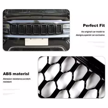 Для Jeep Grand Cherokee 2017 2018 2019 2020 2025 решетка радиатора переднего бампера с сотовой сеткой декоративная отделка
