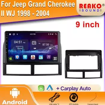Для Jeep Grand Cherokee II WJ 1998 - 2004 Android монитор экран автомобильный GPS wifi 4G видео Авторадио навигация стерео радио 4 core 1GB+32GB carplay