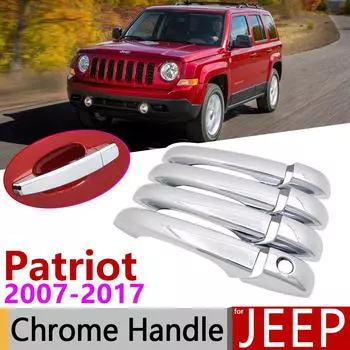 Для JEEP Patriot Liberty Russia 2007 ~ 2017 хромированная дверная ручка, автомобильные аксессуары, набор накладок, 2008 2010 2012 2014 No Buttons 4 Door