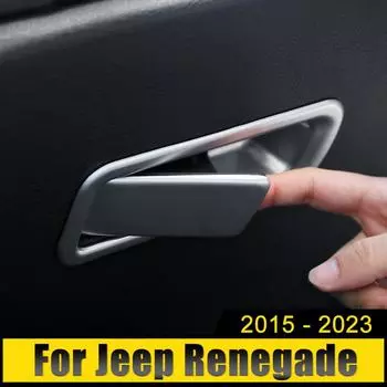 Для Jeep Renegade 2015 2016 2017 2018 2019 2020 2024 2024 2024 ABS автомобильный ящик для хранения ручка второго пилота крышка чаши отделка наклейки серебряный