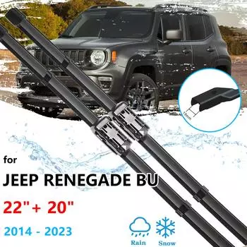 Для Jeep Renegade BU 2014 ~ 2023 передние щетки стеклоочистителя, резак для лобового стекла, щетки для очистки ветрового стекла, шайбы автомобиля LHD