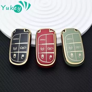 Для Jeep Renegade Compass Grand Cherokee для Chrysler 300C Wrangler Dodge чехол для автомобильного ключа брелок автомобильные аксессуары брелок чёрный