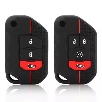 для Jeep Wrangler Gladiator JT JLU складной лезвие дистанционного ключа FOB силиконовый защитный чехол чехол кожа оболочка держатель капота брелок чёрный