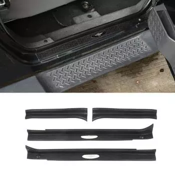 Для Jeep Wrangler JK 2007-2017 2/4-дверная накладка на порог, входная крышка, защита приветственной педали, защитная накладка, черный автомобиль 4Pcs Metal Red
