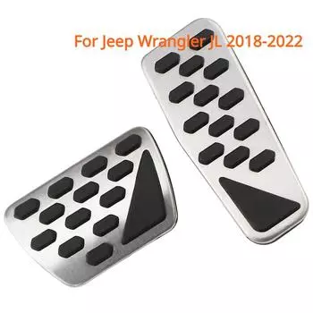 Для Jeep Wrangler JK 2007-2017 JL 2018-2020 2021 2022 Нержавеющая автомобильная педаль акселератора, тормозные накладки, накладки чёрный