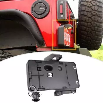 Для Jeep Wrangler JK 2007-2017 Задний держатель номерного знака Рамка номерного знака Монтажный кронштейн с подсветкой чёрный